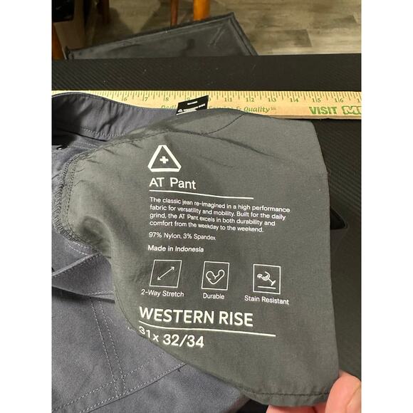 Western Rise At Pant Performance Chinos Navy Blue Size 31x32/34 - Picture 3 of 12